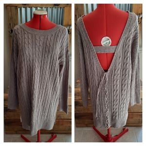 Cozy Cable Knit Sweater - Taupe